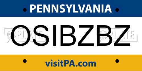 OSIBZBZ Pennsylvania License Plate