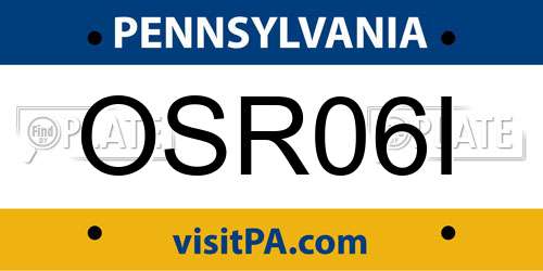 OSR06I Pennsylvania License Plate