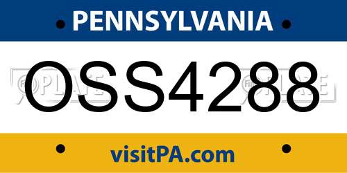 OSS4288 Pennsylvania License Plate