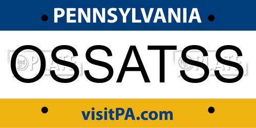 OSSATSS Pennsylvania License Plate