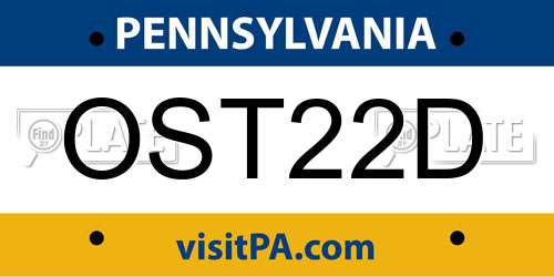 OST22D Pennsylvania License Plate