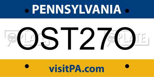 OST27O Pennsylvania License Plate