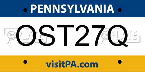 OST27Q Pennsylvania License Plate
