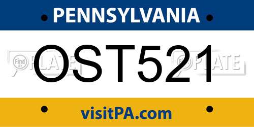 OST521 Pennsylvania License Plate