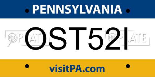 OST52I Pennsylvania License Plate