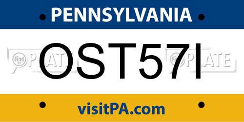 OST57I Pennsylvania License Plate