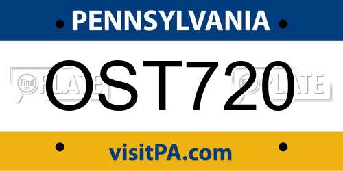 OST720 Pennsylvania License Plate