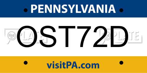 OST72D Pennsylvania License Plate