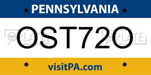OST72O Pennsylvania License Plate