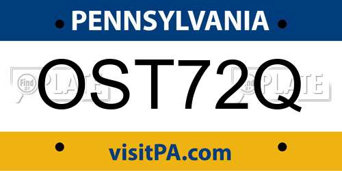 OST72Q Pennsylvania License Plate
