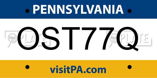 OST77Q Pennsylvania License Plate