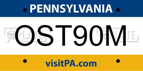 OST90M Pennsylvania License Plate