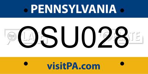 OSU028 Pennsylvania License Plate