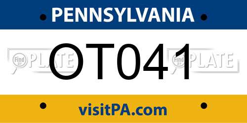 OT041 Pennsylvania License Plate