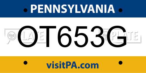 OT653G Pennsylvania License Plate