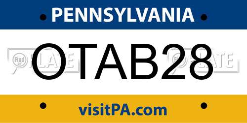 OTAB28 Pennsylvania License Plate