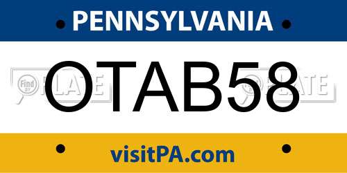 OTAB58 Pennsylvania License Plate