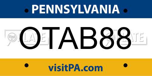 OTAB88 Pennsylvania License Plate