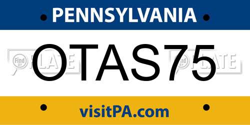 OTAS75 Pennsylvania License Plate
