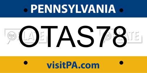 OTAS78 Pennsylvania License Plate