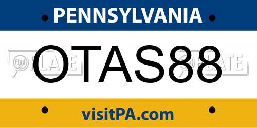 OTAS88 Pennsylvania License Plate
