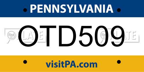 OTD509 Pennsylvania License Plate