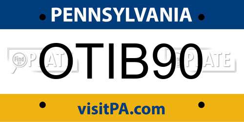 OTIB90 Pennsylvania License Plate