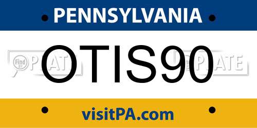 OTIS90 Pennsylvania License Plate
