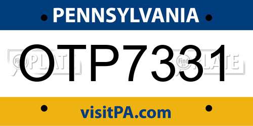 OTP7331 Pennsylvania License Plate