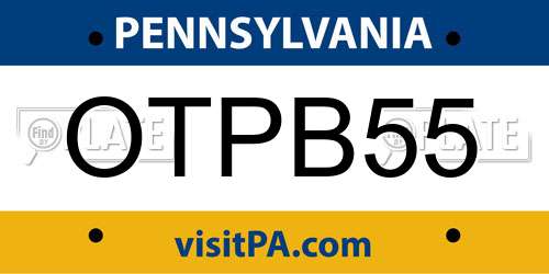OTPB55 Pennsylvania License Plate