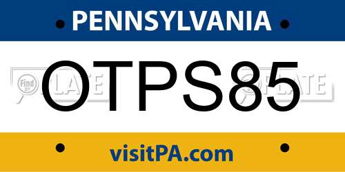 OTPS85 Pennsylvania License Plate