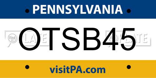 OTSB45 Pennsylvania License Plate