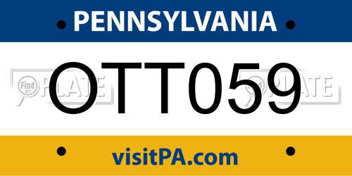 OTT059 Pennsylvania License Plate