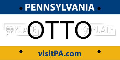OTTO Pennsylvania License Plate