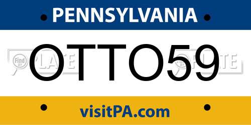 OTTO59 Pennsylvania License Plate