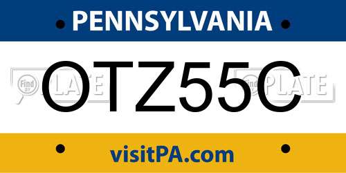OTZ55C Pennsylvania License Plate