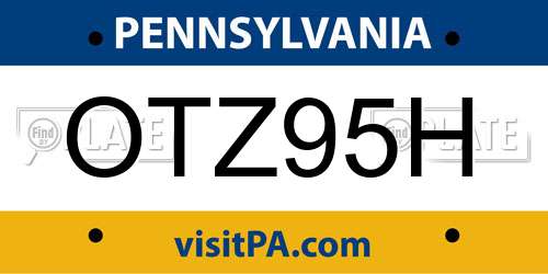 OTZ95H Pennsylvania License Plate