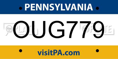 OUG779 Pennsylvania License Plate