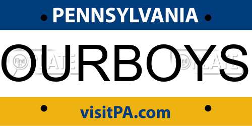 OURBOYS Pennsylvania License Plate