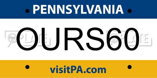 OURS60 Pennsylvania License Plate