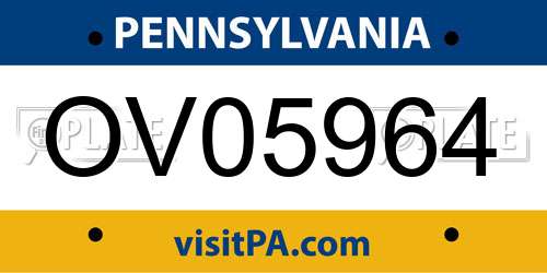 OV05964 Pennsylvania License Plate