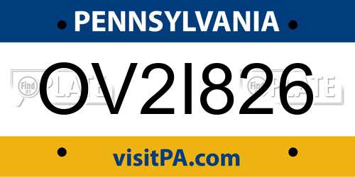 OV2I826 Pennsylvania License Plate