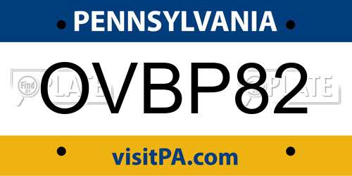 OVBP82 Pennsylvania License Plate