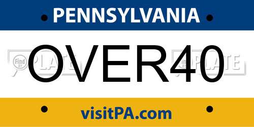 OVER40 Pennsylvania License Plate