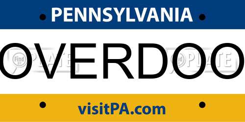 OVERDOO Pennsylvania License Plate