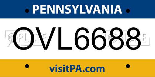 OVL6688 Pennsylvania License Plate