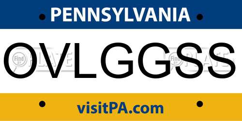 OVLGGSS Pennsylvania License Plate