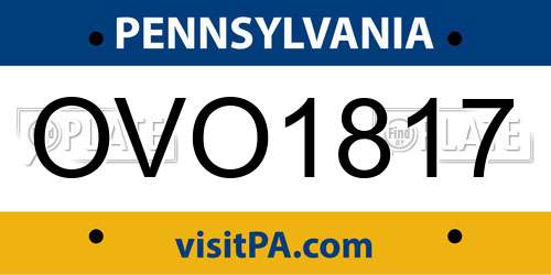OVO1817 Pennsylvania License Plate