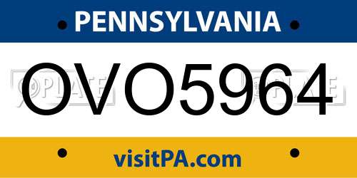 OVO5964 Pennsylvania License Plate