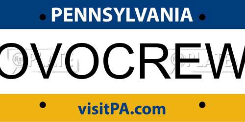 OVOCREW Pennsylvania License Plate